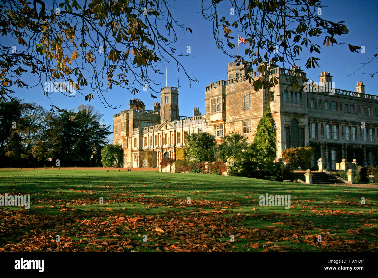 Castle Ashby,le siège du Marquis de Northampton,par un beau jour d'hiver Banque D'Images