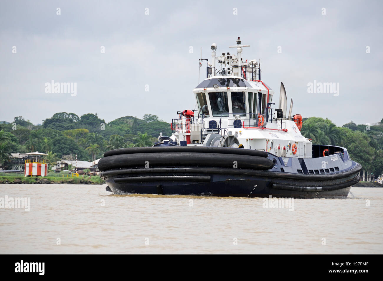 Remorqueur, Panama, Panama Canal Banque D'Images