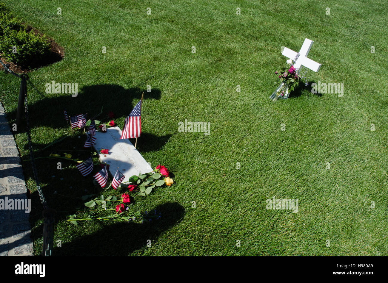 Tombe de Robert F Kennedy au cimetière national d'Arlington près de Washington, DC. Banque D'Images