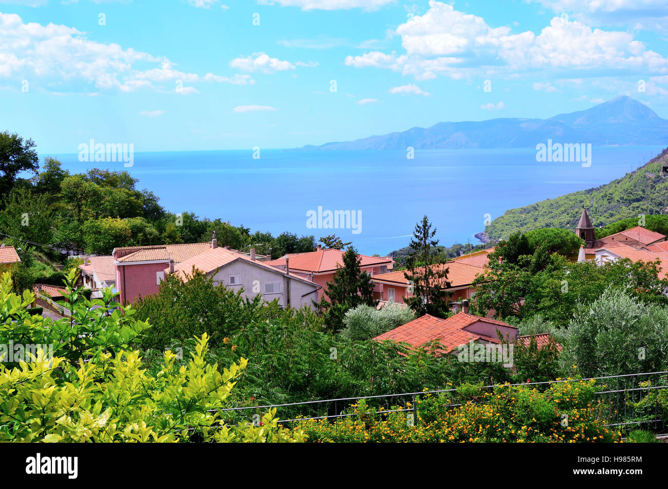 Vue panoramique de Maratea. Basilicate Italie Banque D'Images