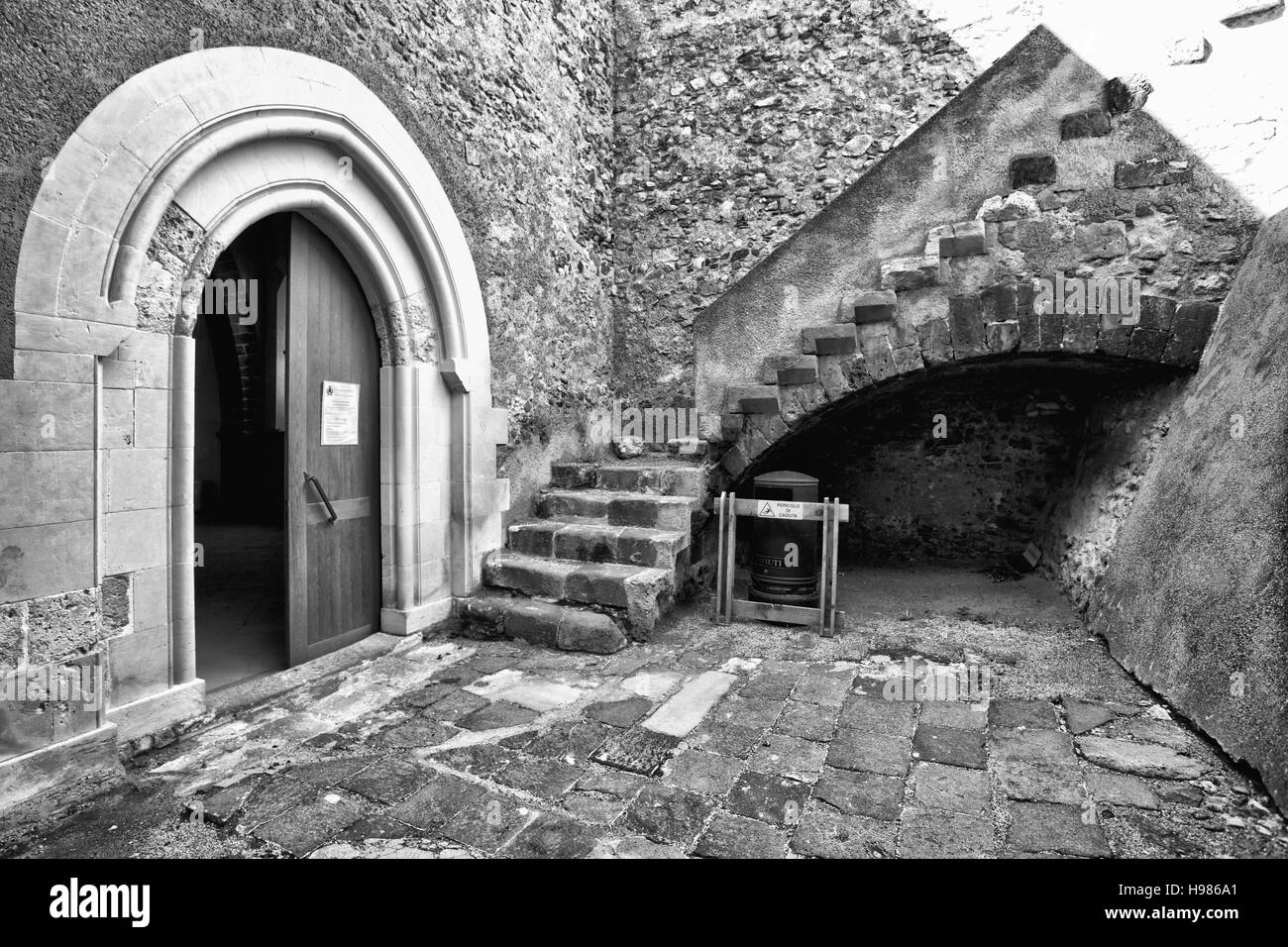 Forteresse, citadelle fin château de Milazzo, Sicile Banque D'Images