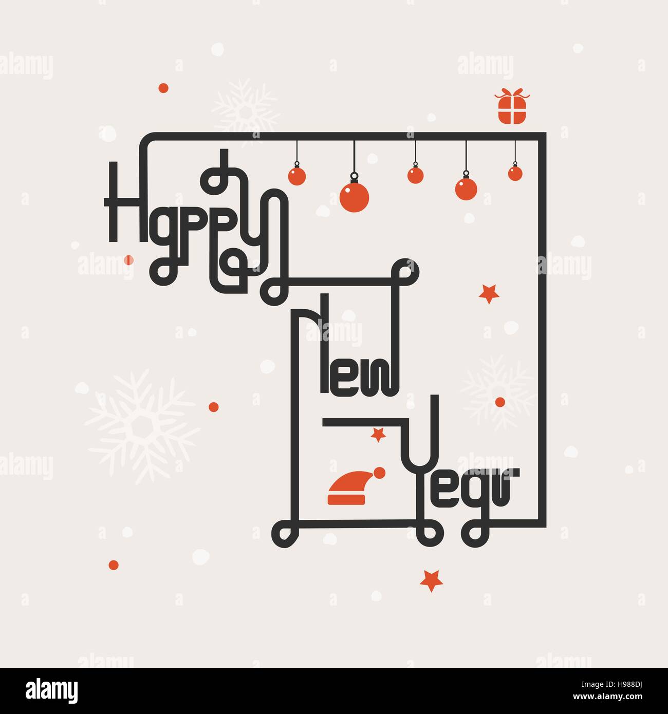 Bonne année Handdrawn lettrage résumé fond.Bonne année typographie.Célébration citer'heureuse nouvelle année' pour carte postale,Bonne année icône/lo Illustration de Vecteur