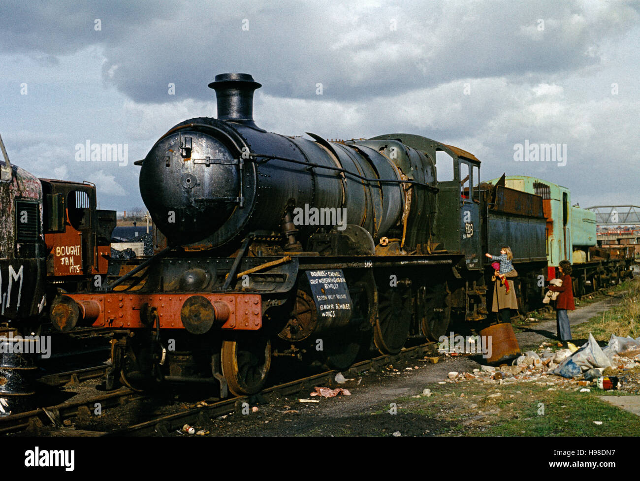 Retirée des locomotives à vapeur, Barry, Royaume-Uni, 1975 Banque D'Images