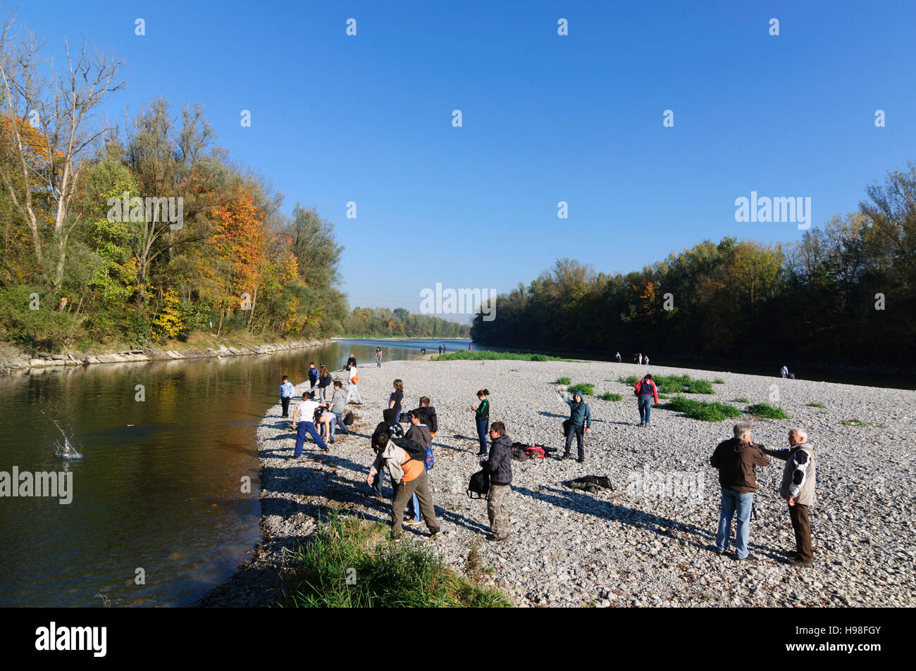 Augsburg : Zusammenfluss Fluss und Fluss Lech Wertach, Schwaben, souabe, Bayern, Bavière, Allemagne Banque D'Images