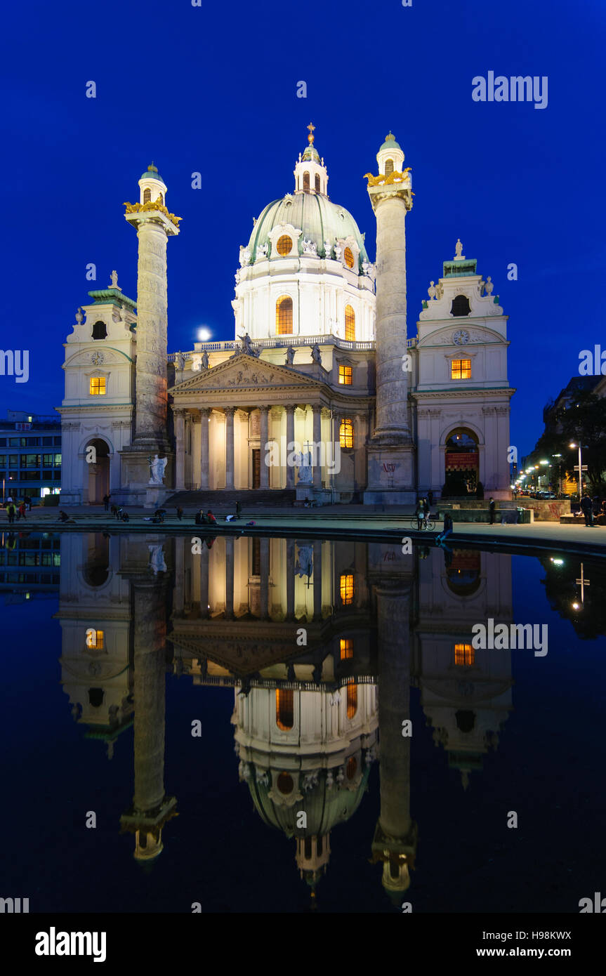 Wien, Vienne : église Karlskirche, 04, Wien, Autriche. Banque D'Images