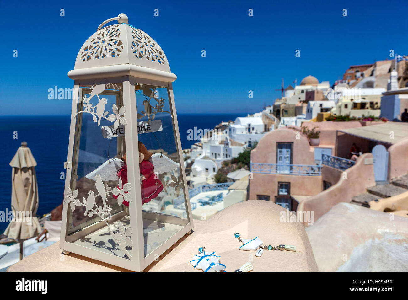 Le village d''Oia, Santorini, Cyclades, Grèce, Europe Banque D'Images