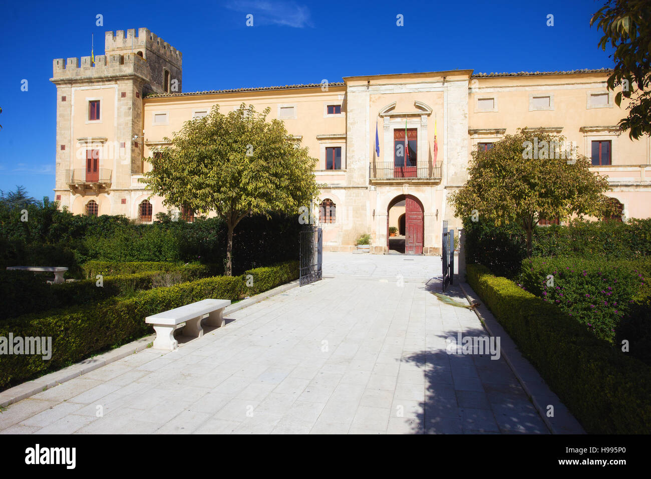 Château de Biscari Acate ville. Sicile Banque D'Images