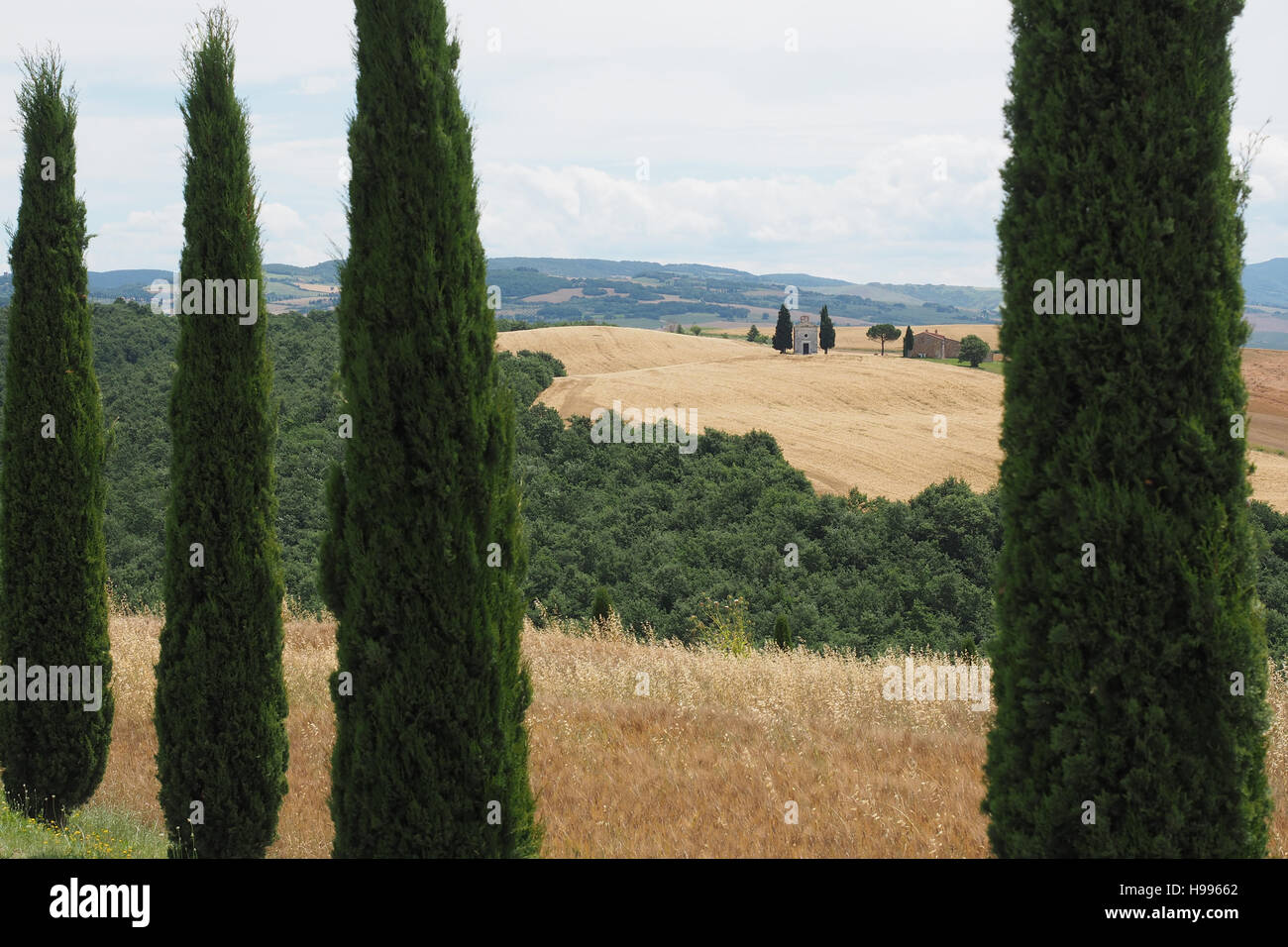 Chapelle vitaleta, toscane, italie Banque D'Images