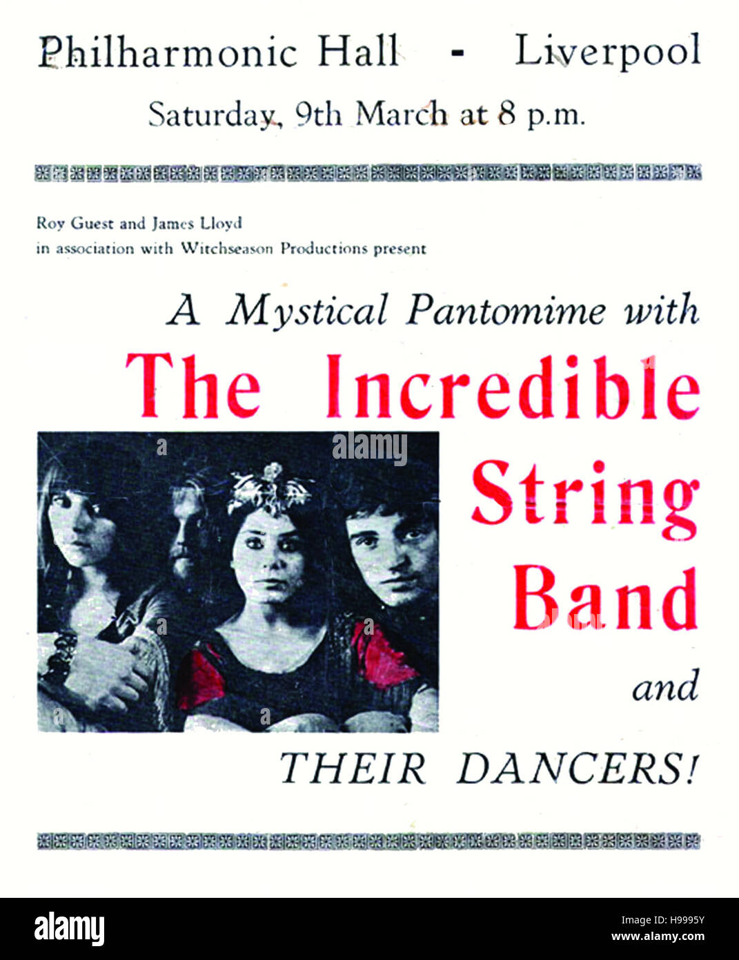 L'Incredible String BAND poster vers 1960 Banque D'Images