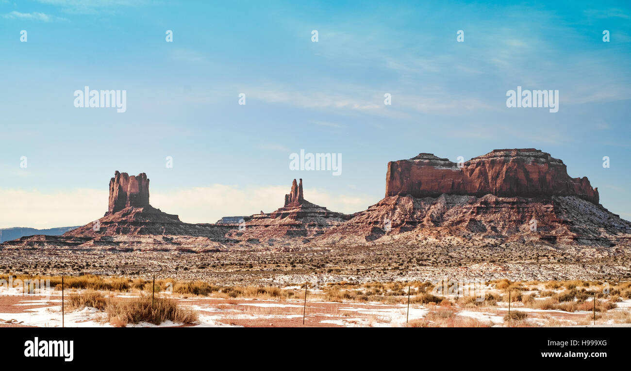 Matin d'hiver dans la Monument Valley. Arizona Utah USA Banque D'Images