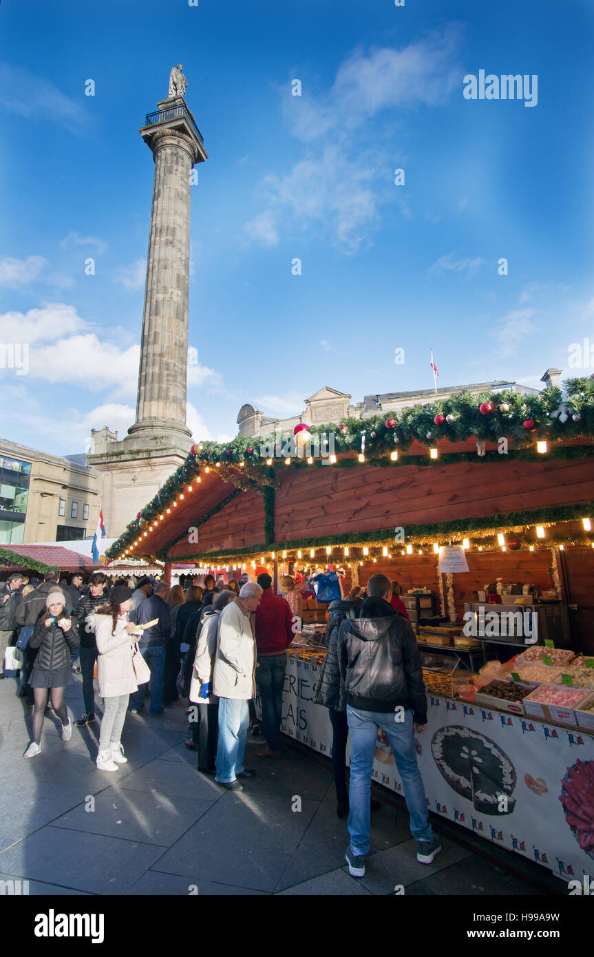 Le marché de Noël 2016 Newcastle Upon Tyne, England, UK Banque D'Images