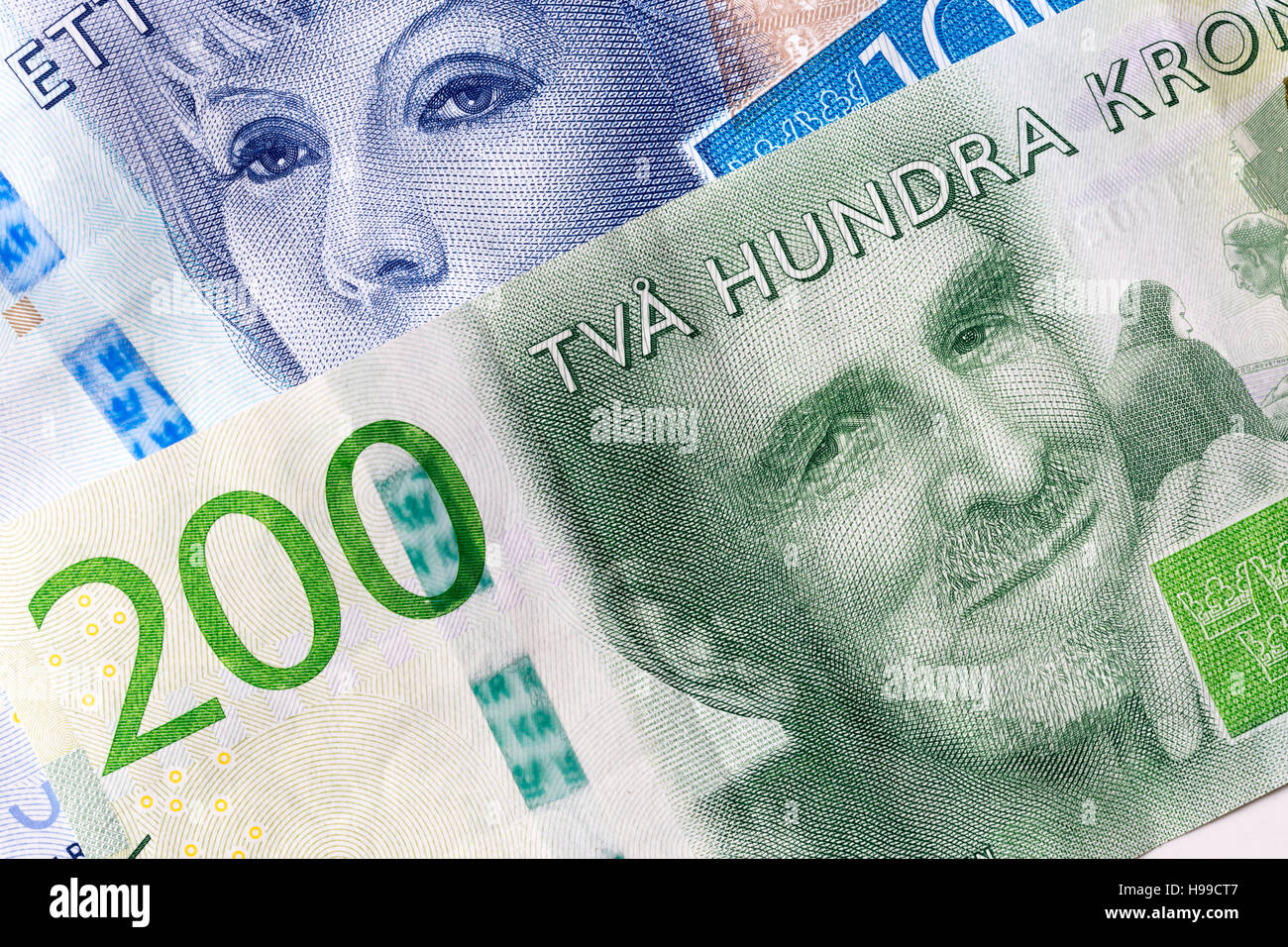 Monnaie suédoise (Notes) Close Up. Banque D'Images