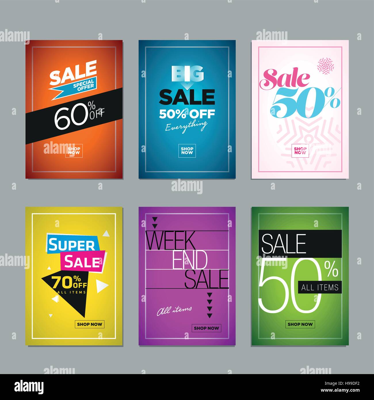 Collection de vente affiche ou bannière site web design templates. Illustration vectorielle définie pour des affiches, bannières, e-mail Médias sociaux et dépliants, publicités, dessins et modèles Illustration de Vecteur