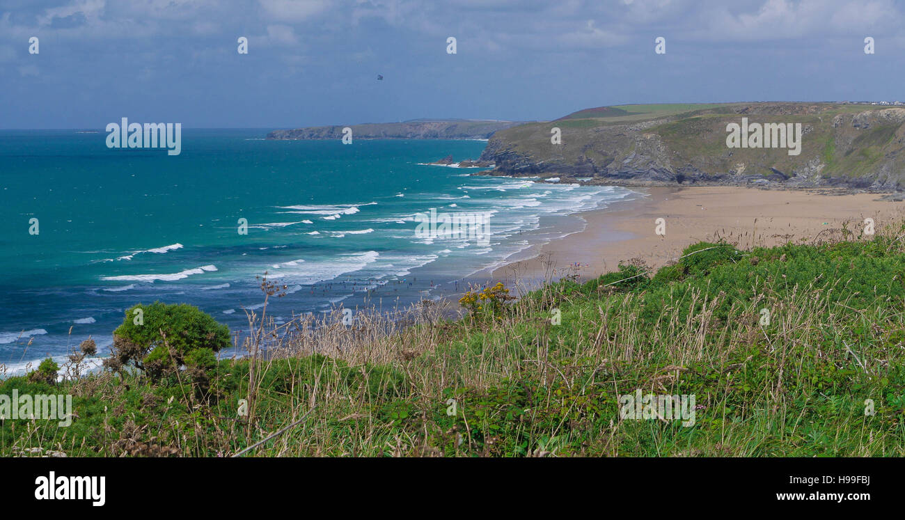 Watergate Bay Cornwall UK de South West Coast Path Banque D'Images