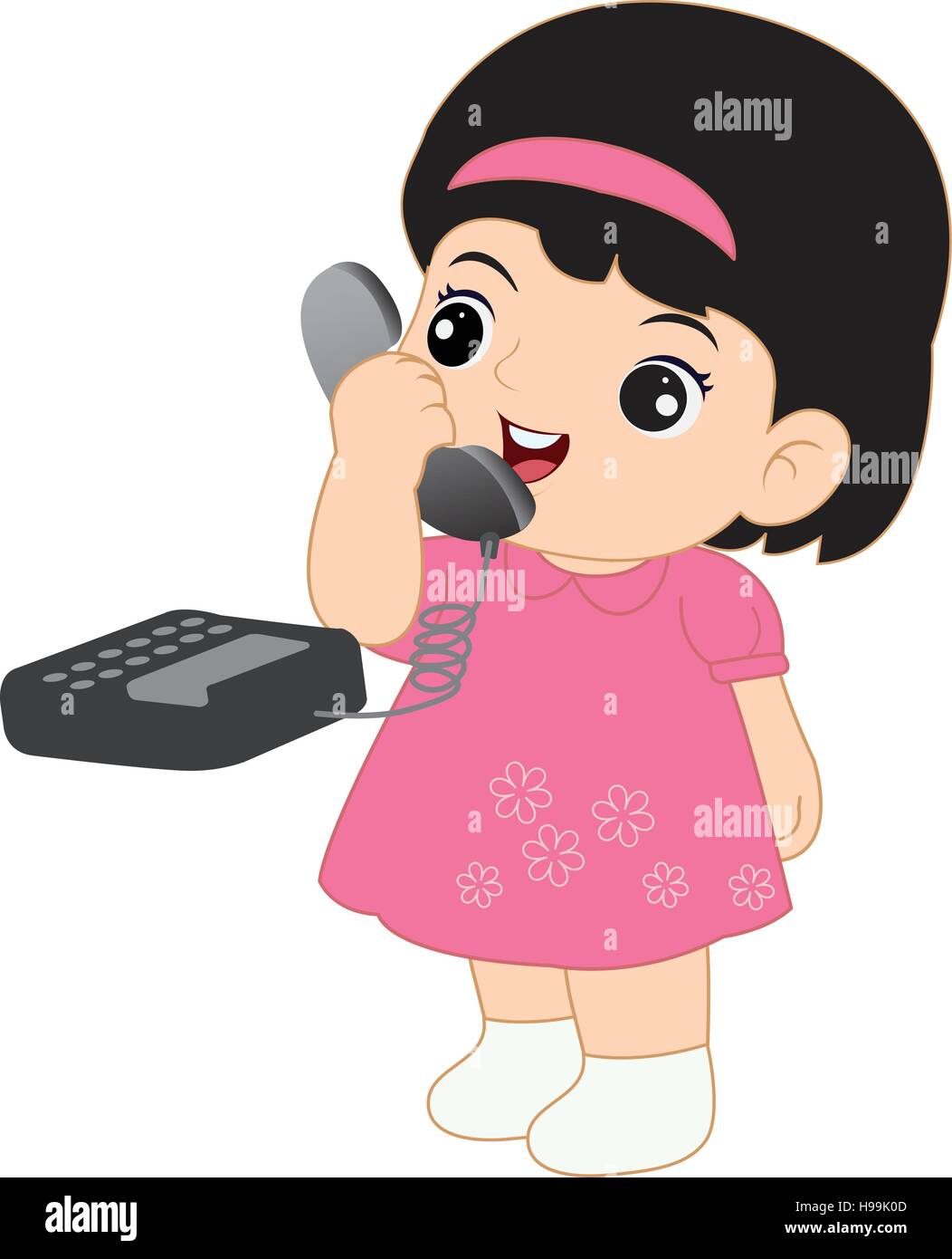 Vector illustration de l'enfant Téléphone Illustration de Vecteur