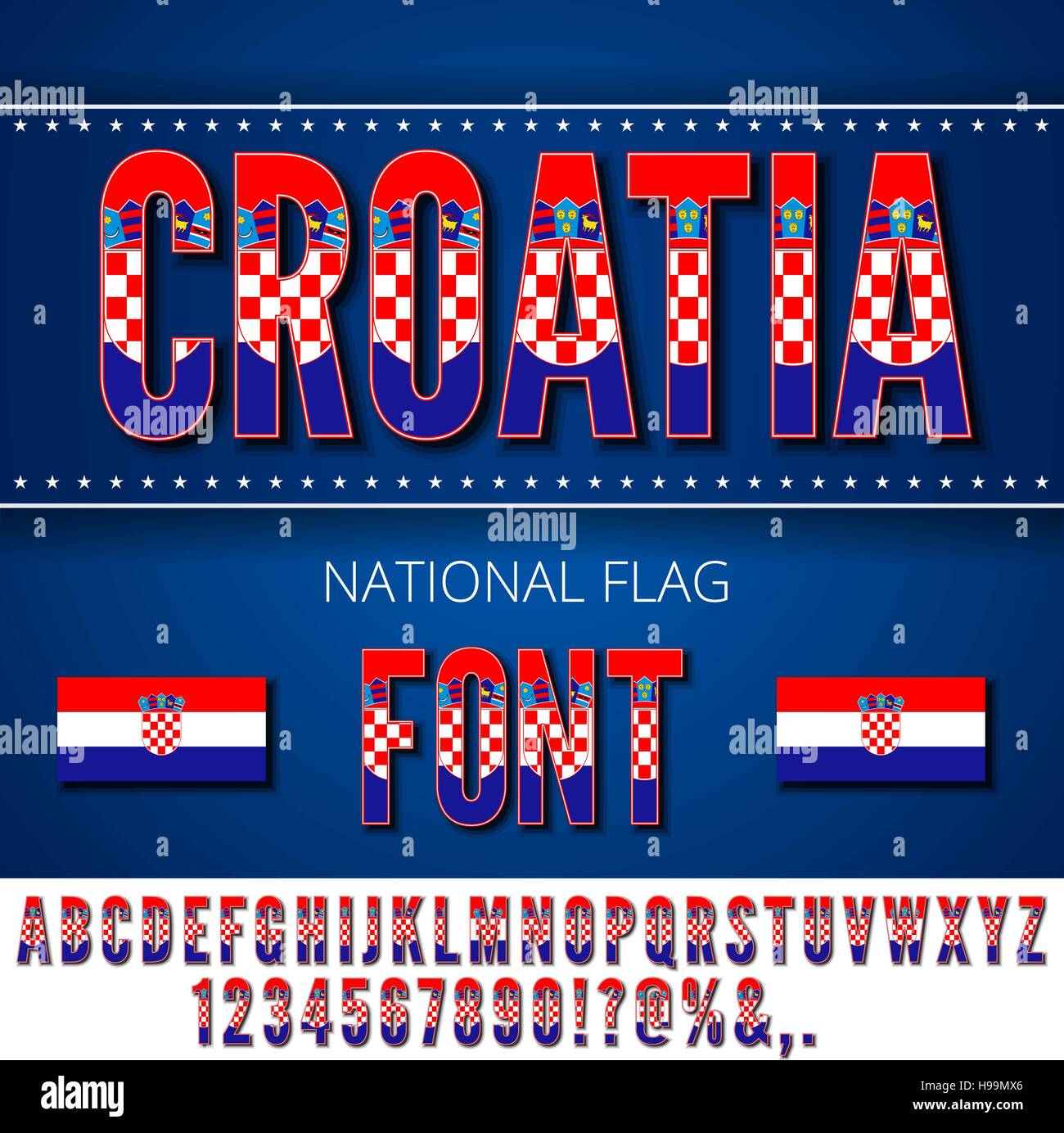 Drapeau Croatie Font Illustration de Vecteur