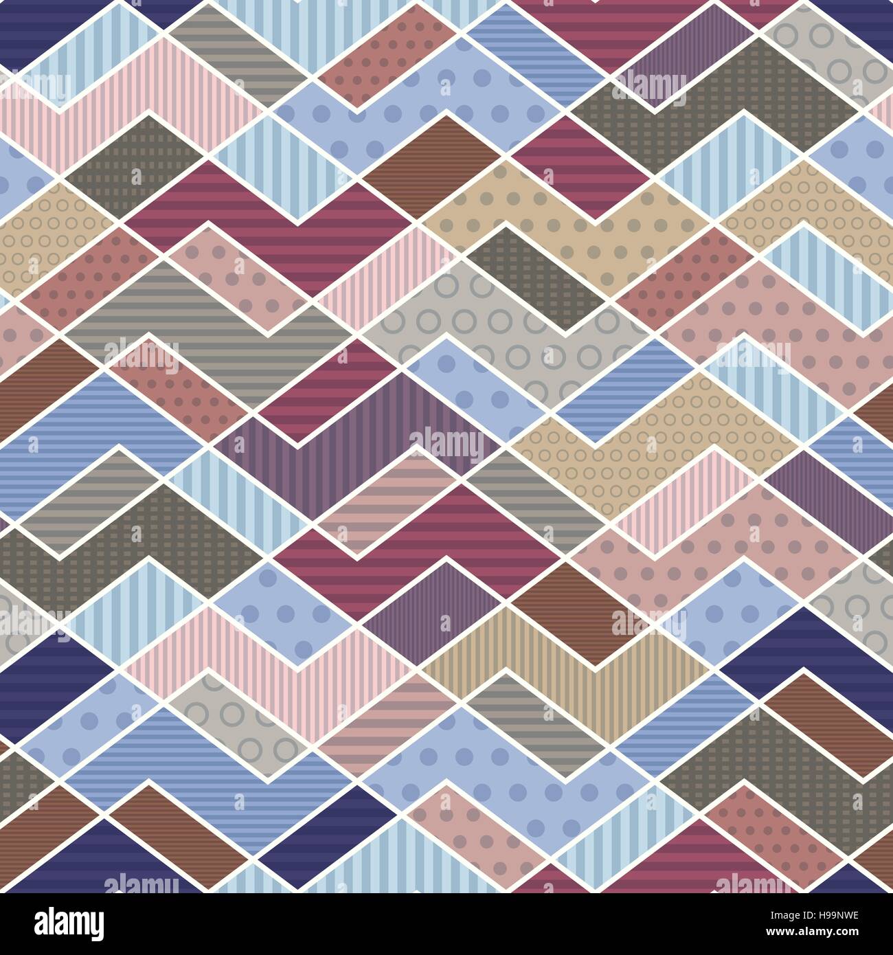Motif patchwork géométrique en couleurs tendances - vector illustration EPS 10. Illustration de Vecteur