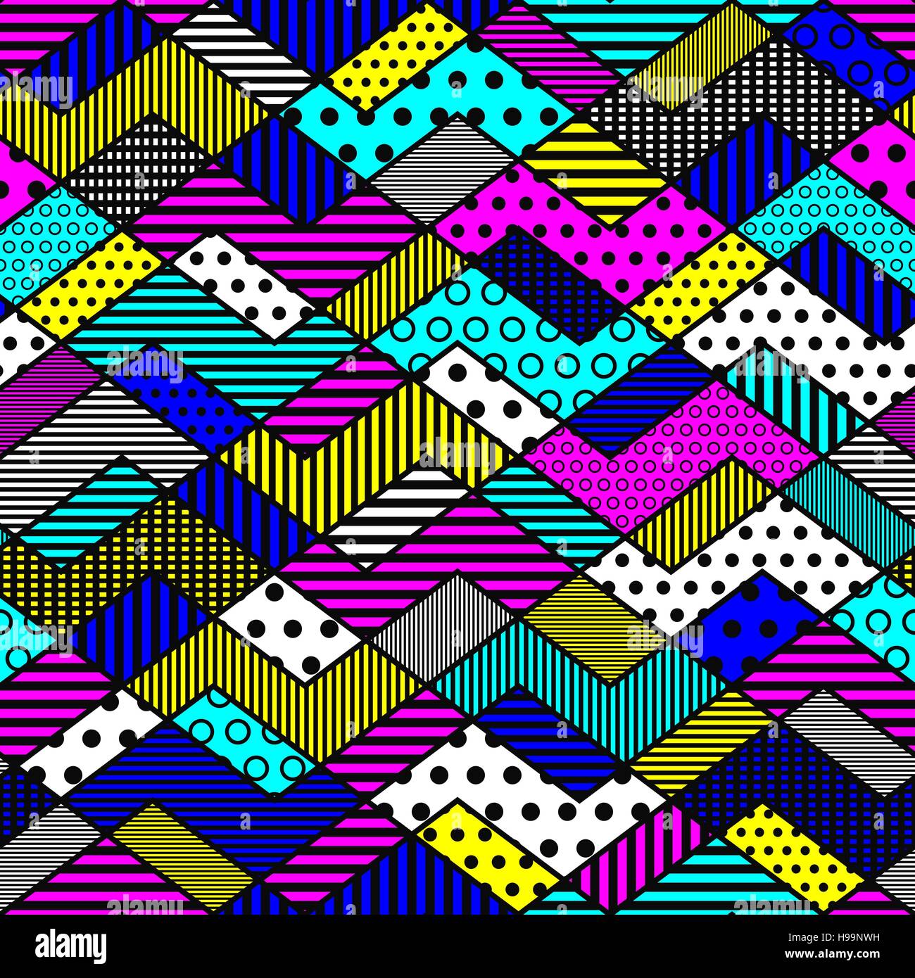 Motif patchwork géométrique dans des tons lumineux - vector illustration eps 8. Illustration de Vecteur