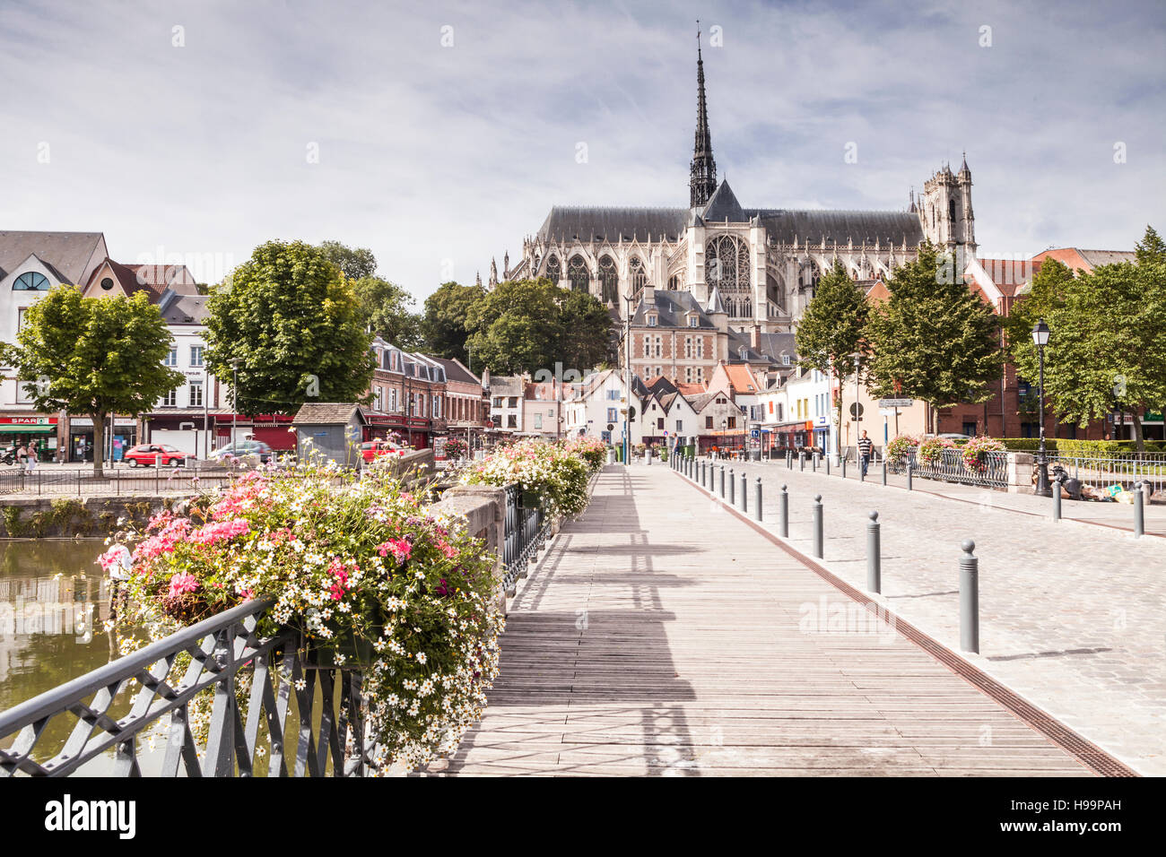 Notre Dame d'Amiens Cathédrale dans la ville d'Amiens. Il a été désigné site du patrimoine mondial de l'UNESCO en 1981. Banque D'Images