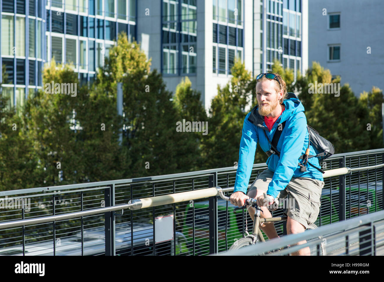 Bike messenger en mouvement Banque D'Images