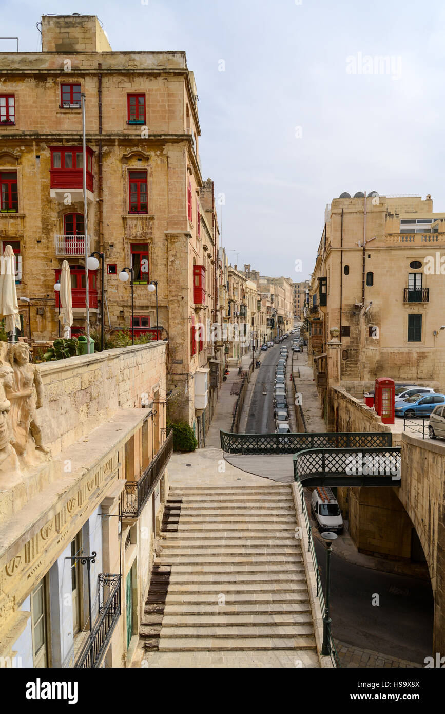 East Street - Valletta, Malte Banque D'Images