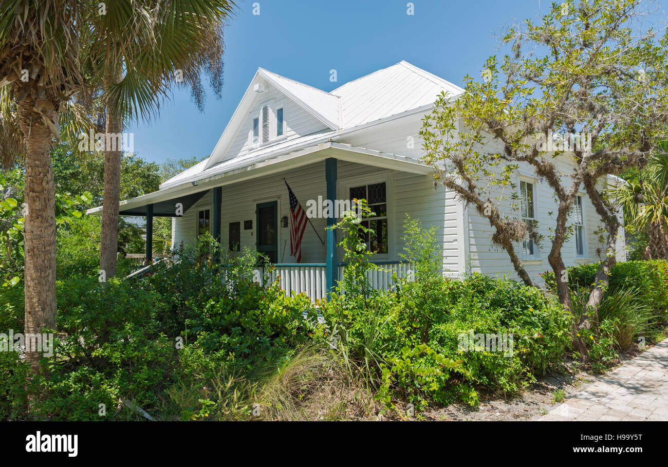 La Floride, l'île de Sanibel, Sanibel Historical Museum & Village, Rutland House 1913 Banque D'Images