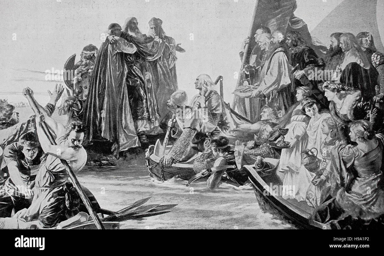 Henry IV, Heinrich IV, 11 novembre 1050 - 7 août 1106, monté au Roi des Allemands en 1056 à Cologne, Allemagne, illustration historique Banque D'Images