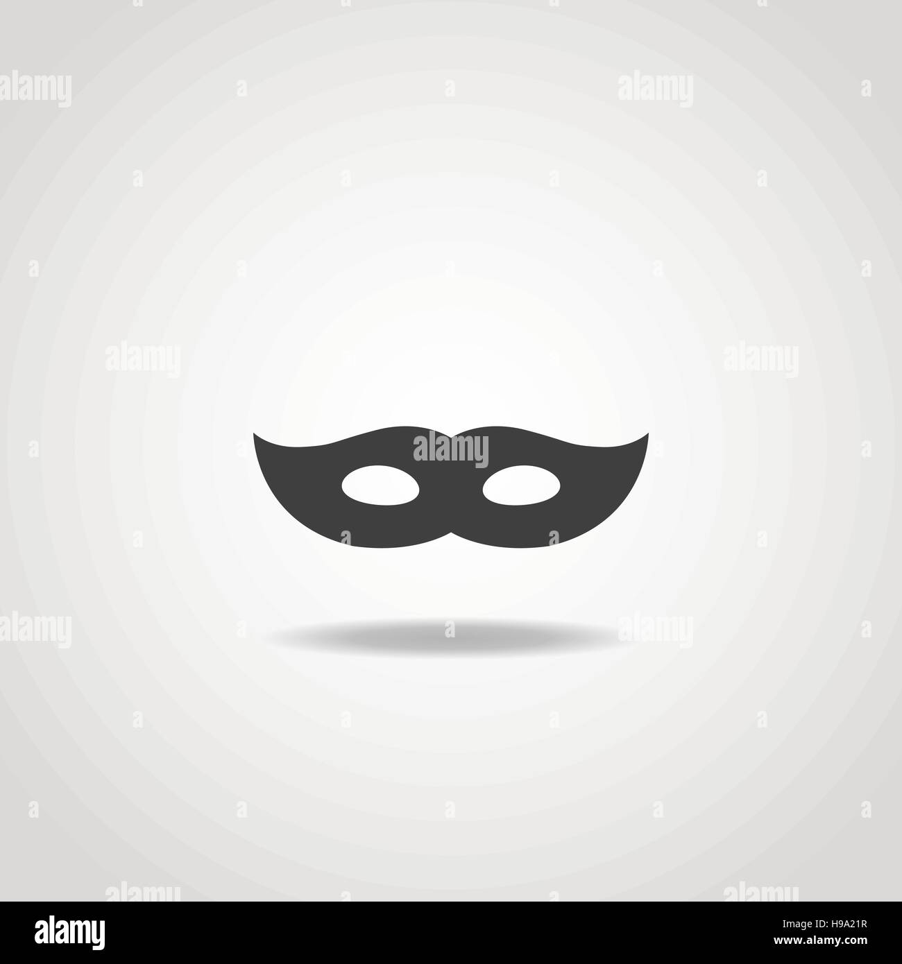 L'icône noire simple. Mascuerade masque. Illustration de Vecteur