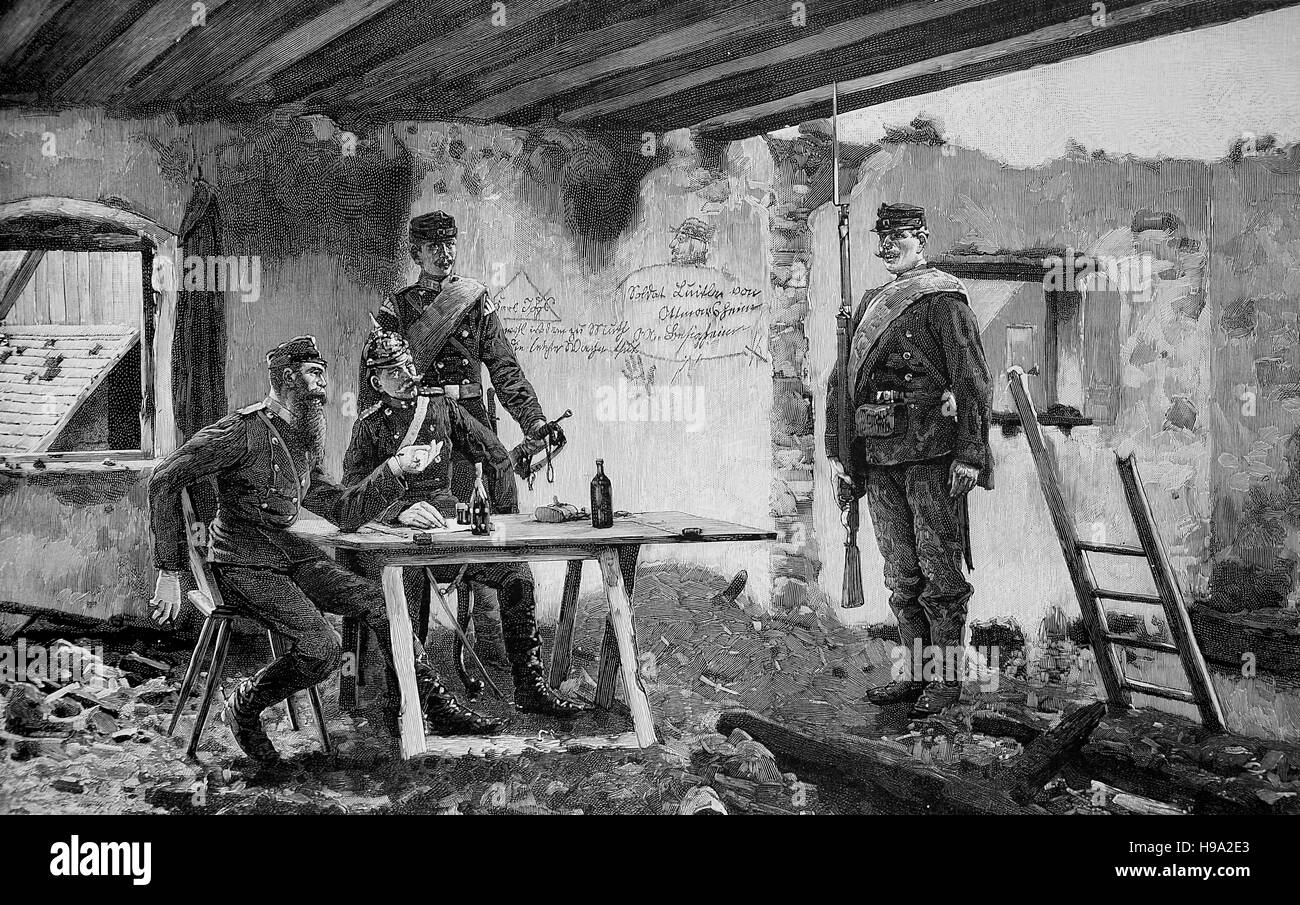 - La guerre franco prussienne de 1870, le siège du Groupe à Paris, l'illustration historique Banque D'Images