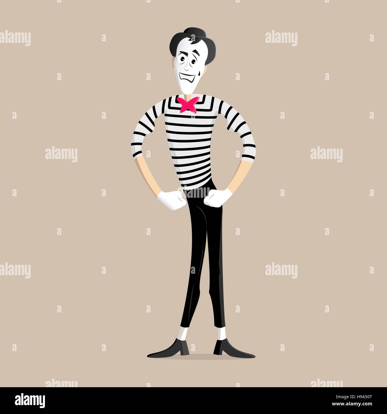 Un mime l'exécution d'un bodybuilder appelé pantomime Illustration de Vecteur