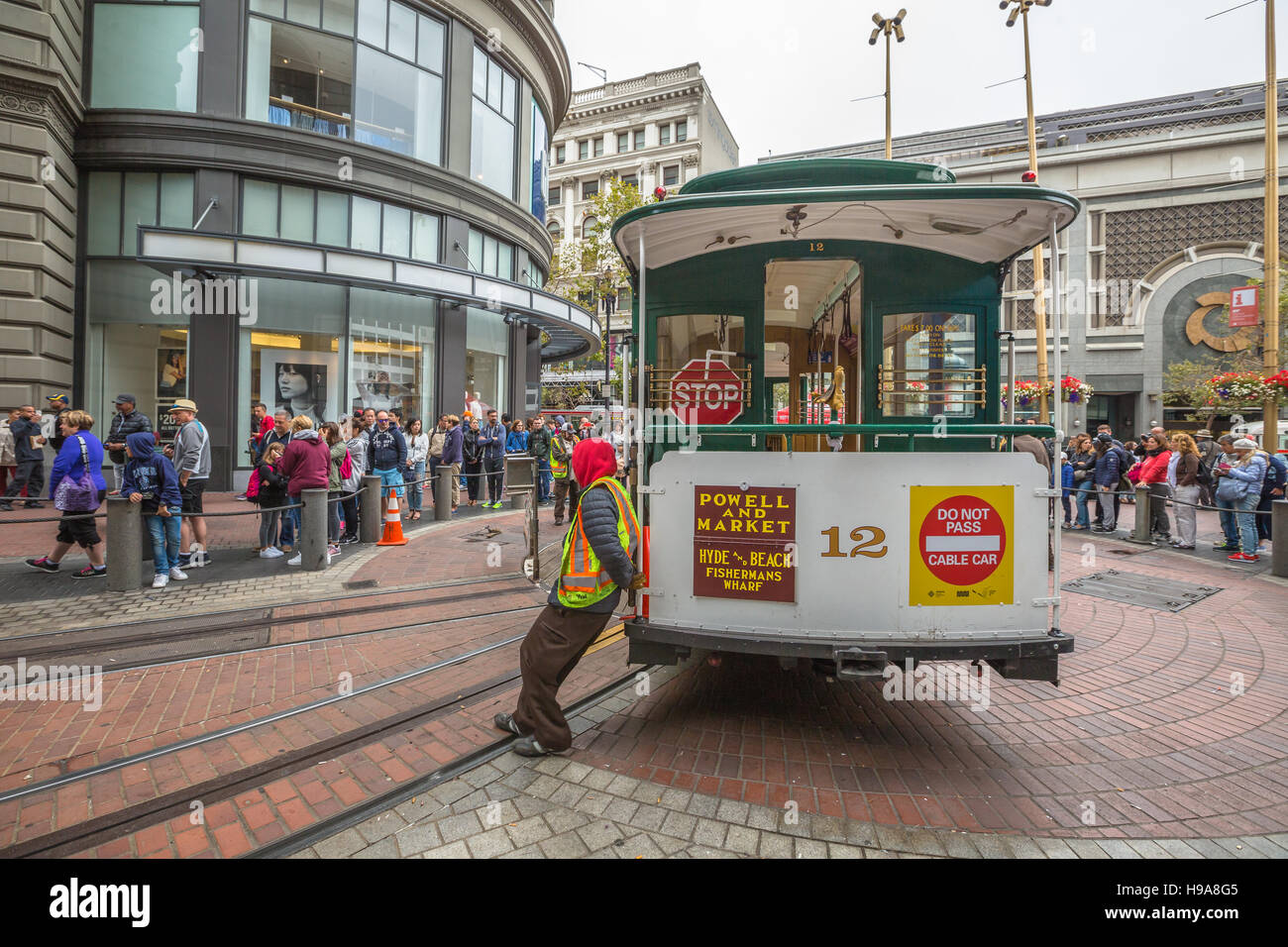 Cable Car Market Street Banque D'Images