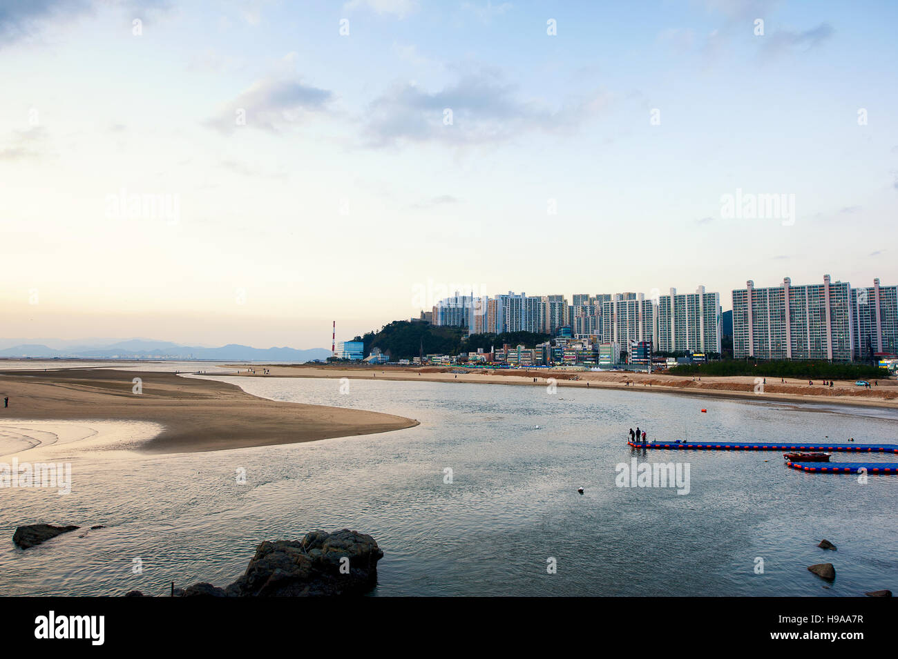 Coup de Busan une passerelle à Dadaepo beach en Corée du Sud Banque D'Images