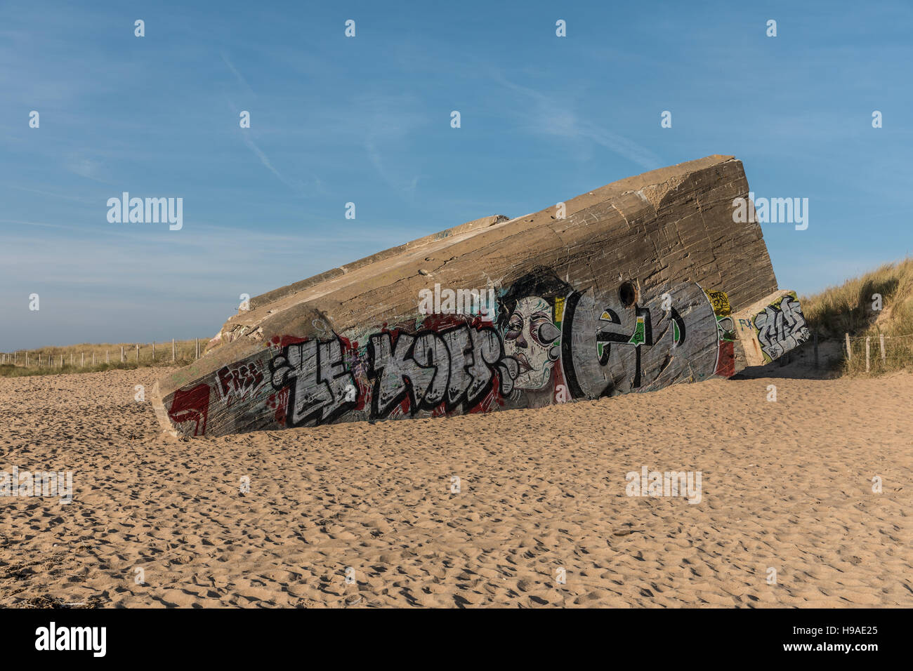 Bunker sur la plage Banque D'Images