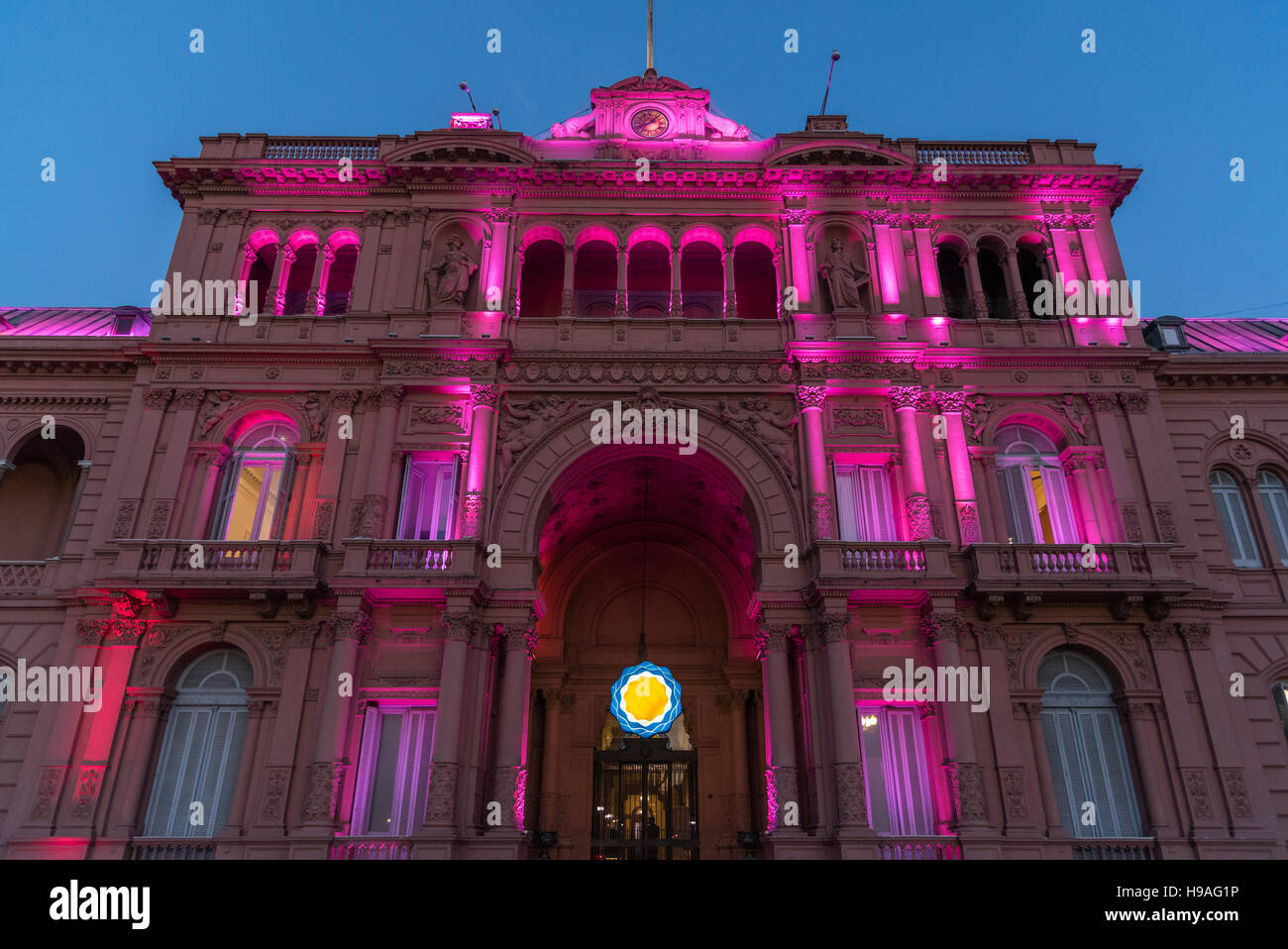 La Casa Rosada (Maison Rose), résidence officielle du Président de l'Argentine et le siège du gouvernement à th Banque D'Images