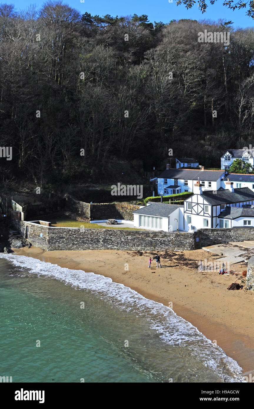 Readymoney cove à Fowey à Cornwall, Angleterre, Royaume-Uni. Banque D'Images