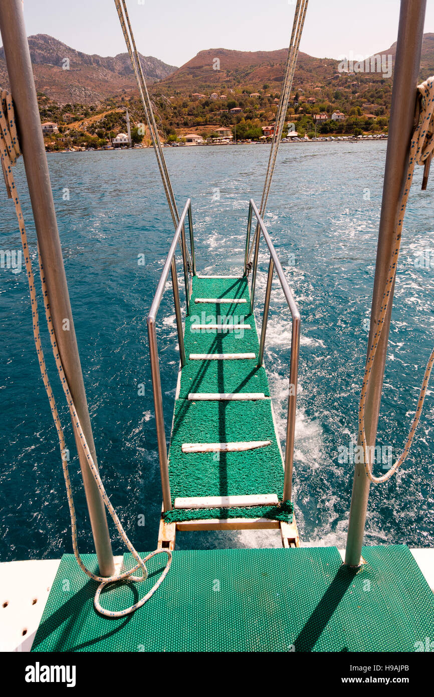 Escaliers à la mer Bateau Banque D'Images