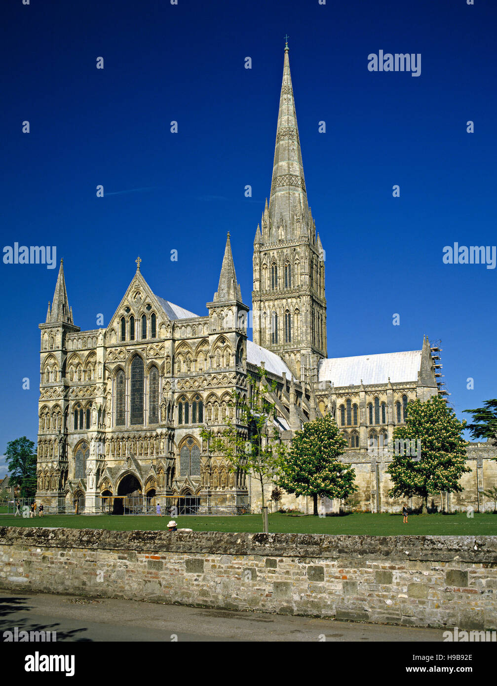 La cathédrale de Salisbury, Wiltshire, Angleterre, Royaume-Uni, Europe Banque D'Images