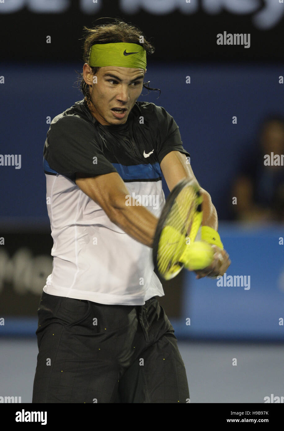 Rafael Nadal, finale chez les hommes, l'Australian Open 2009, tournoi du Grand Chelem, à Melbourne Park, Melbourne, Australie Banque D'Images