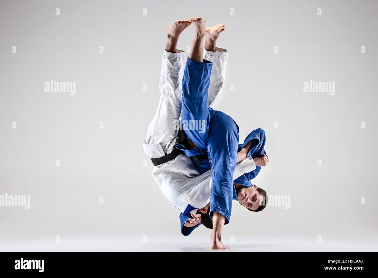 Les deux combattants judokas combattants Banque D'Images