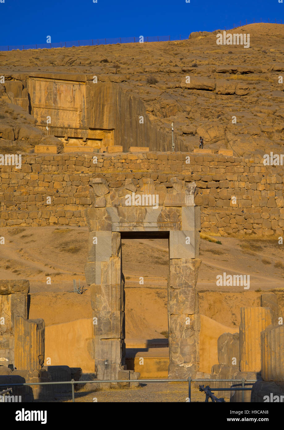 Tombeau d'Artaxerxès II À Persépolis, la province du Fars, Marvdasht, Iran Banque D'Images