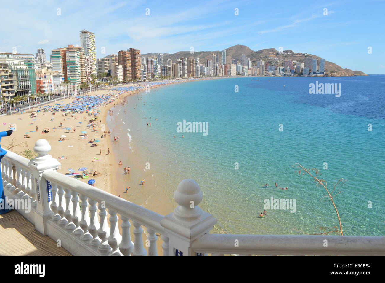 Vues de la plage de Levante de Benidorm. Banque D'Images