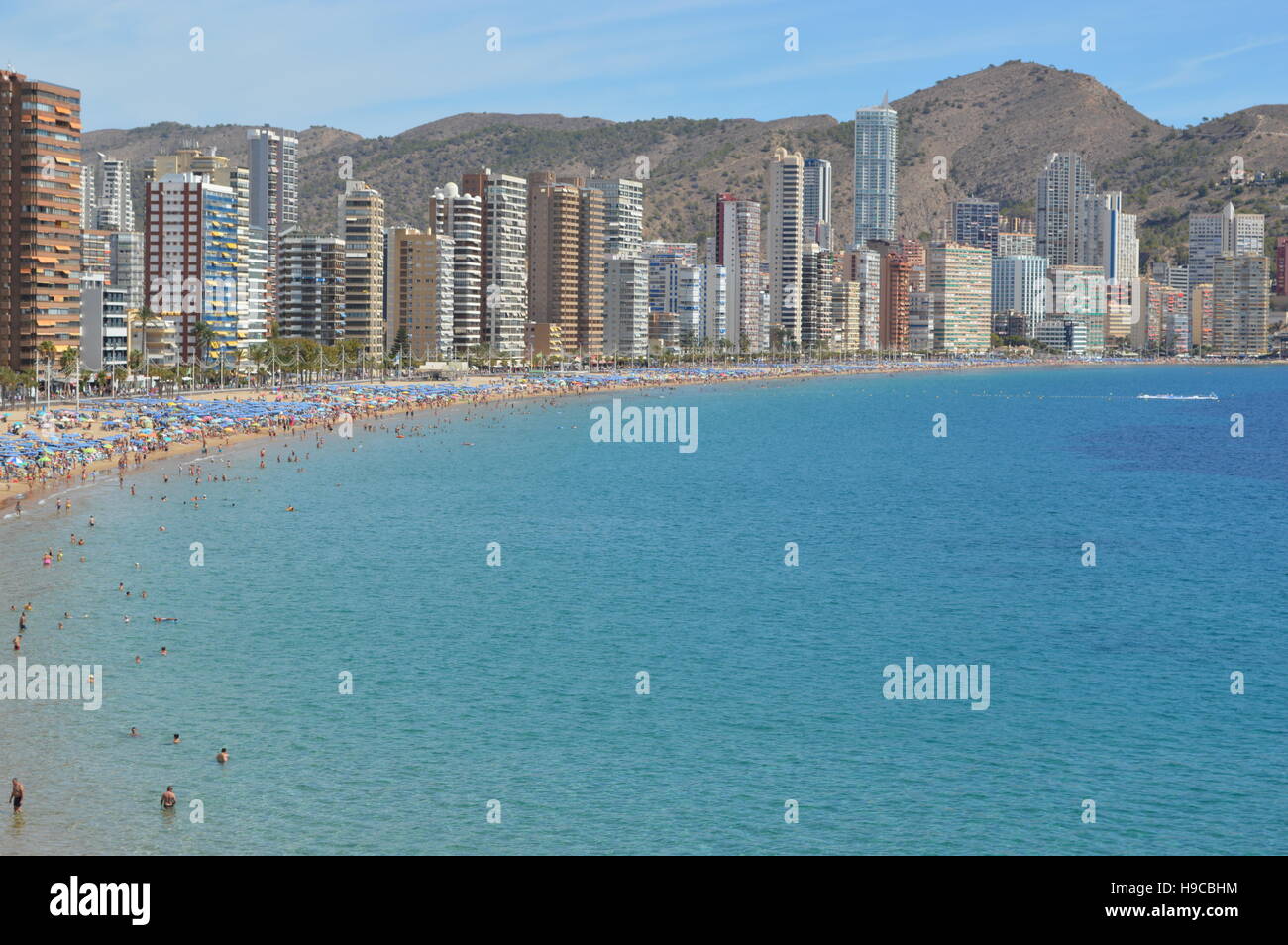 Vues de la plage de Levante de Benidorm. Banque D'Images