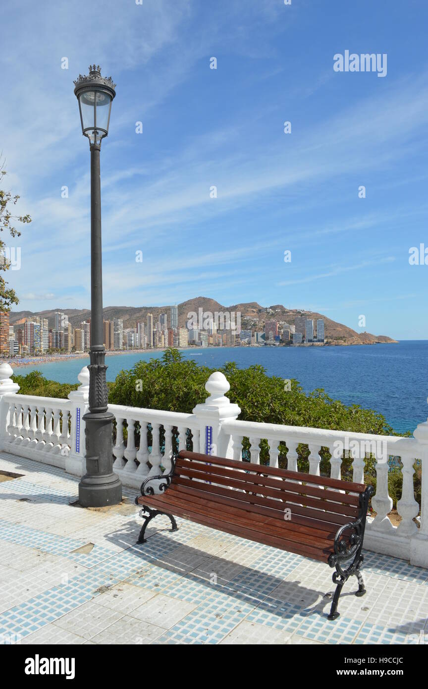 Vues de la plage de Levante de Benidorm. Banque D'Images