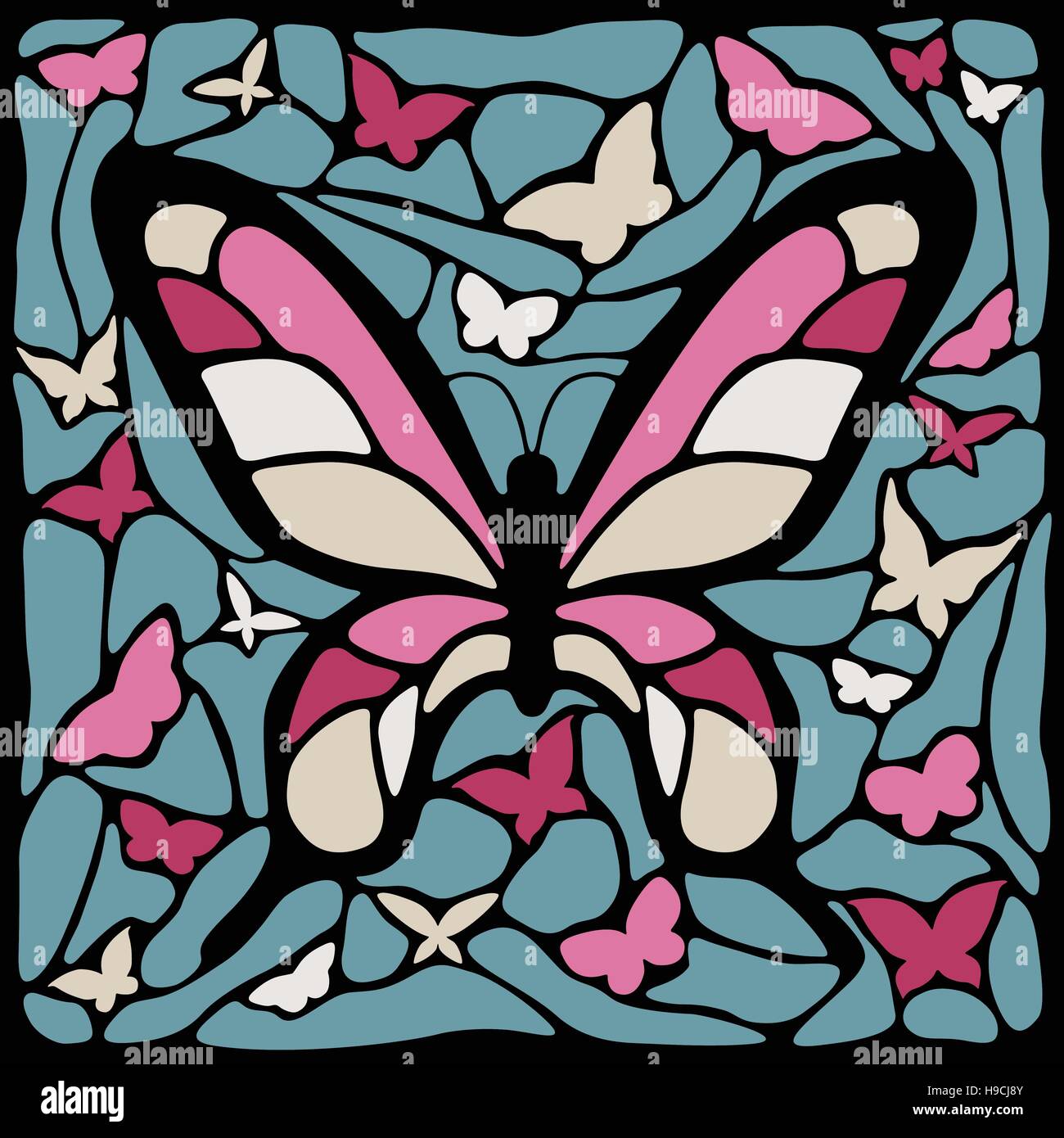 Papillon abstrait aux couleurs sourdes Illustration de Vecteur