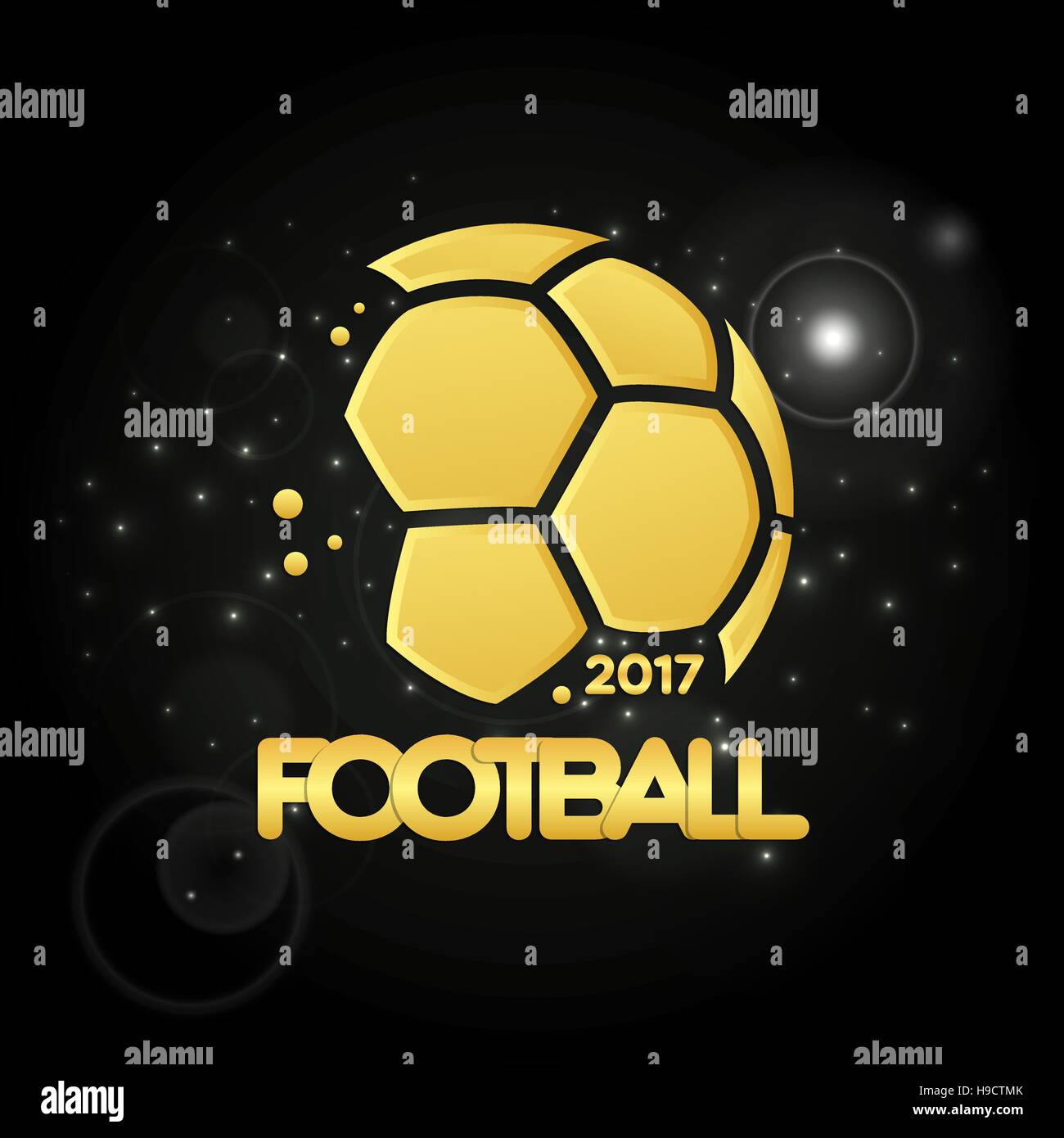 Championnat de Football bannière. Illustration Vecteur de résumé golden soccer ball pour votre conception Illustration de Vecteur