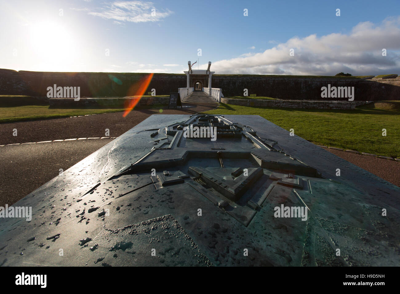 Fort George en Écosse. La silhouette pittoresque vue d'un modèle en trois dimensions de Fort George. Banque D'Images