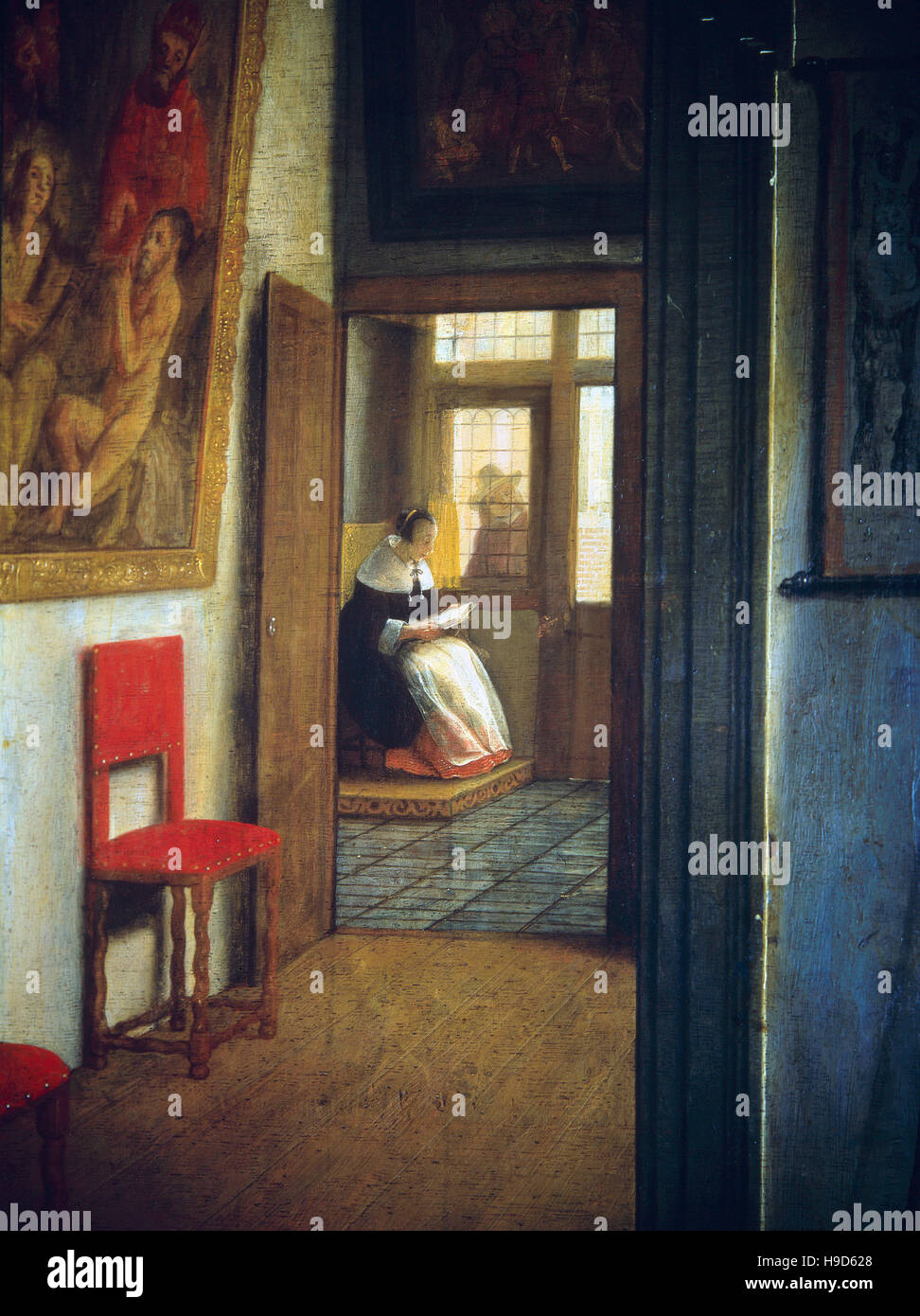 Samuel van Hoogstraten ( 1627 - 1678 ) intérieur d'une maison hollandaise - 1660 Banque D'Images