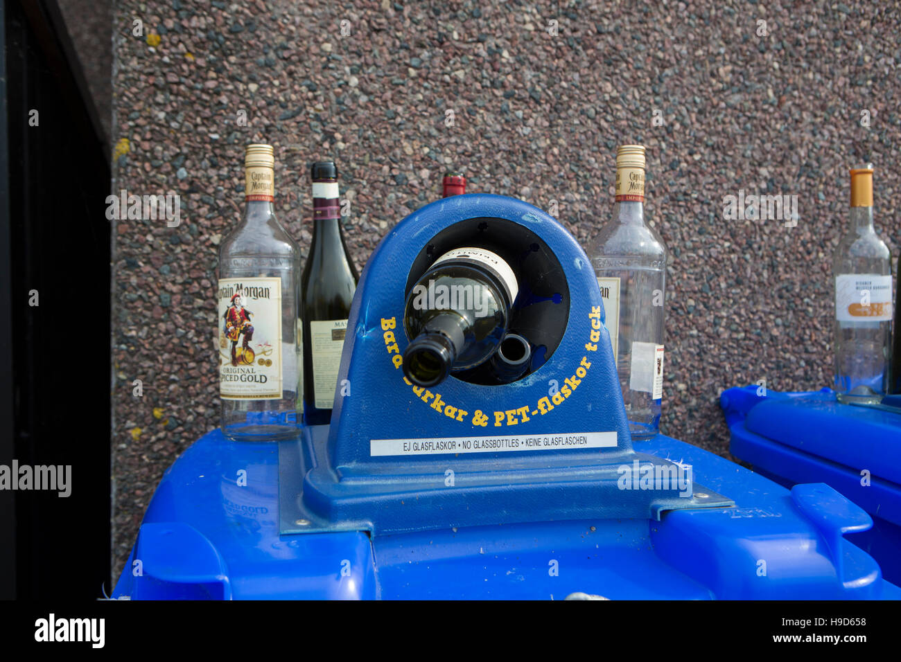 Le recyclage du verre bien rembourré. Banque D'Images