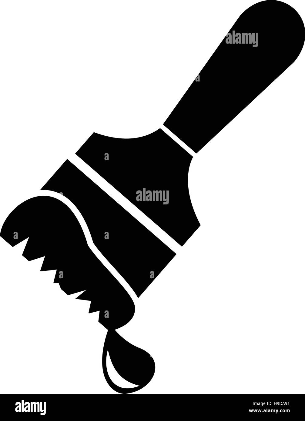Pinceau icône noire Illustration de Vecteur