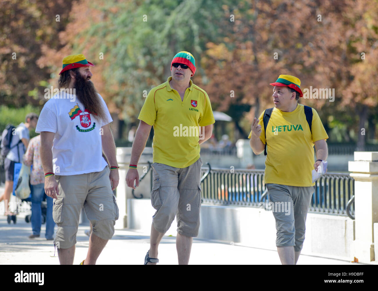 Des fans de basket-ball lituanien Banque D'Images